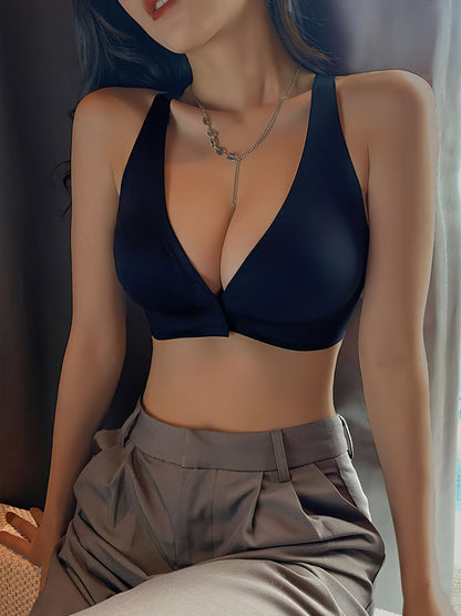 Sujetador push up para mujer Push Up Cobertura completa Cuello en V Halter sexy