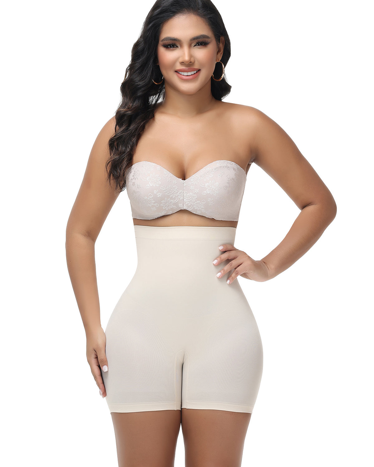 Pantalones cortos sin costuras con cintura alta que levantan la cadera