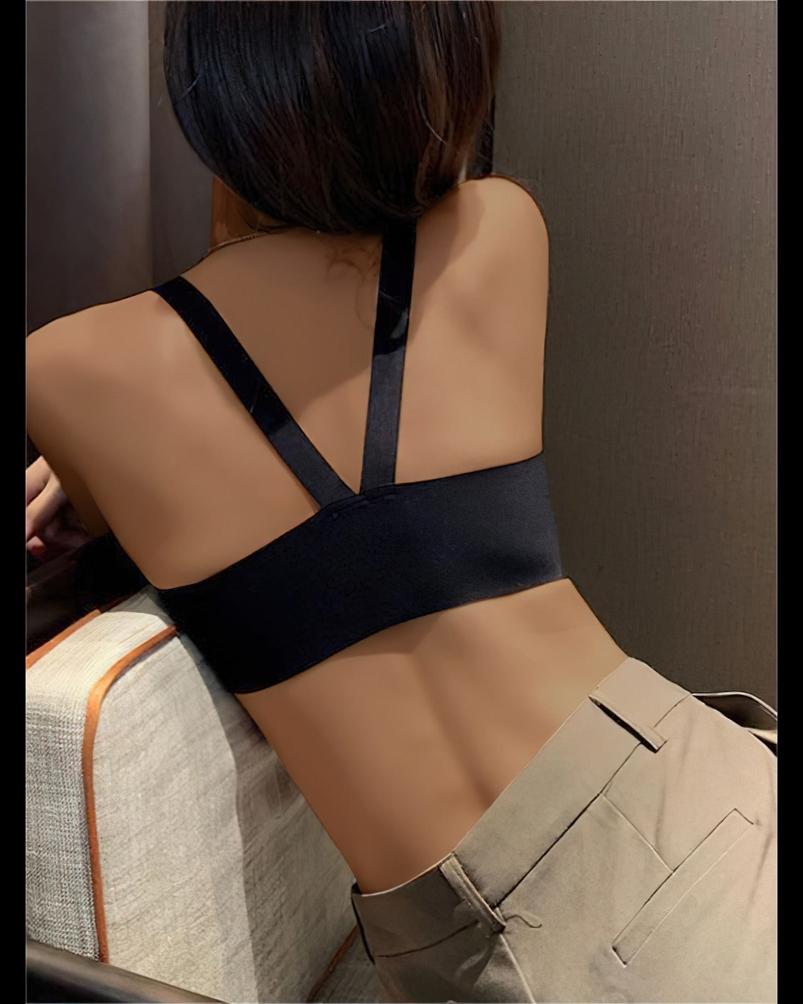 Sujetador push up para mujer Push Up Cobertura completa Cuello en V Halter sexy