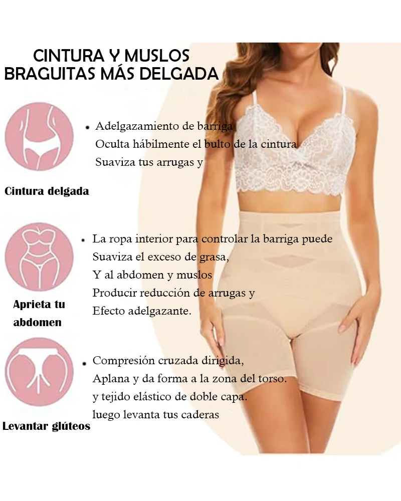 Pantalones cortos moldeadores de abdomen y cintura alta