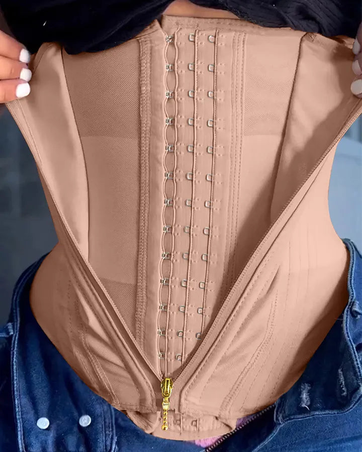 Camiseta sin mangas con cremallera y pecho