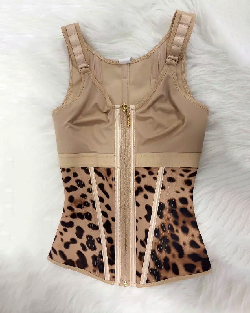 Chaleco de látex con corsé y sujetador