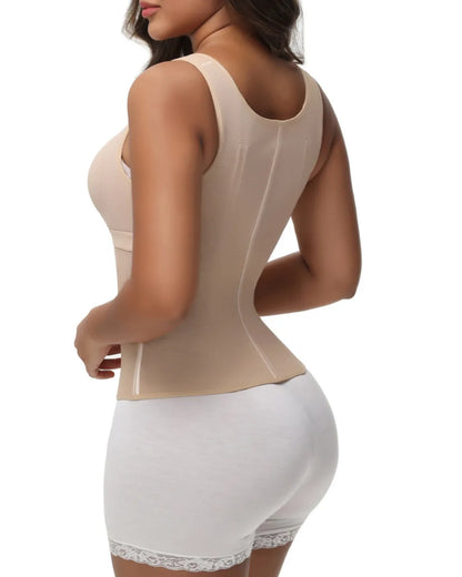 Chaleco de látex con corsé y sujetador